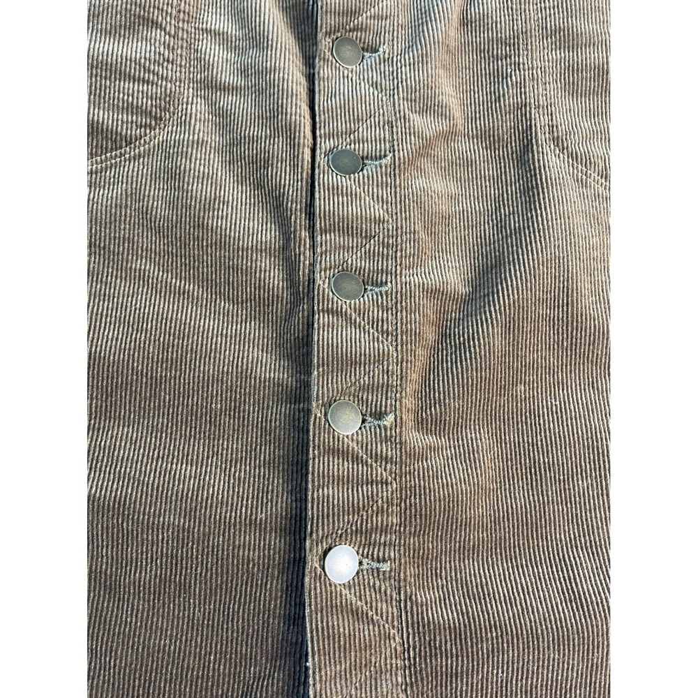 KUT from the Kloth Corduroy Rose Button Front Skirt Mushroom Size 12 - Picture 3 of 12